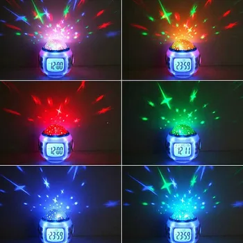 

Multi-Function Bedroom Kids 7 Color LED Change Digital Glowing Alarm Clock Temperature Display Color Changable Electronic Clock