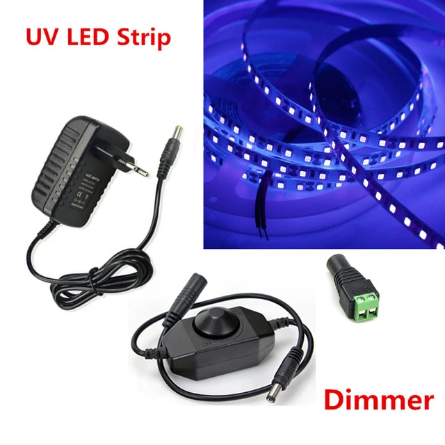 UV Uv 395-405nm led streifen schwarz licht 5050 2835 SMD Erkennung Dimmer  Schalter power für DJ Fluoreszenz 5m