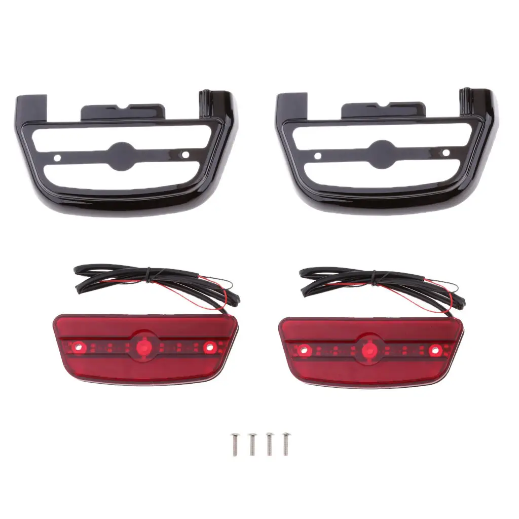 Red Led Light Passenger Floorboard Cover For Harley Road TouringFoot