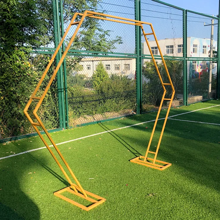 JAROWN Wedding props double pole hexagonal  wrought iron arch flower stand wedding background frame decor shelf home birthday party supplies (13)