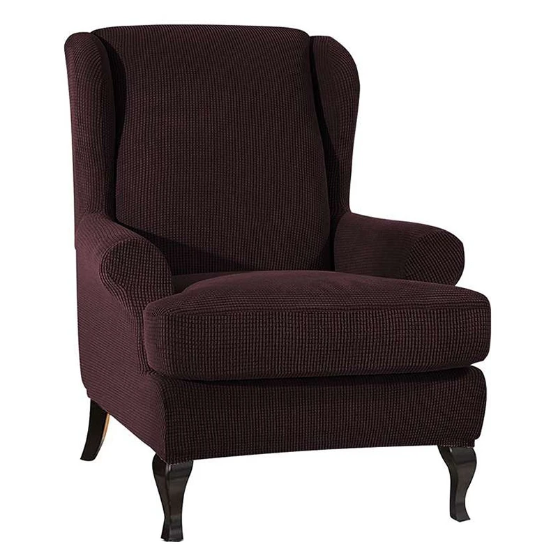 Dark Coffee ELEG-Wingback наклонные руки King Back эластичные чехлы на кресла кресло крыло диван задняя крышка стула стрейч протектор Защита от скольжения - Цвет: Dark Coffee