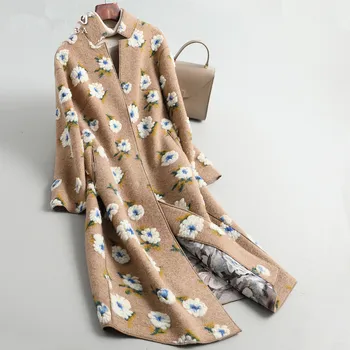 

Real Fur Coat Women Sheep Shearing Winter Coat Women Floral Jacket Women Clothes 2020 Windbreaker WPHYJR009 YY1134