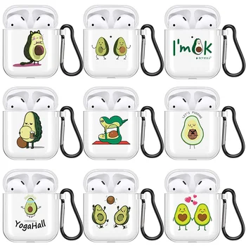 

Soft Silicon Case For Apple Air Pods 2 Cases Summer Fruit Avocado For AirPods 1 2 Shockproof Earphone Protective Cover Accessory