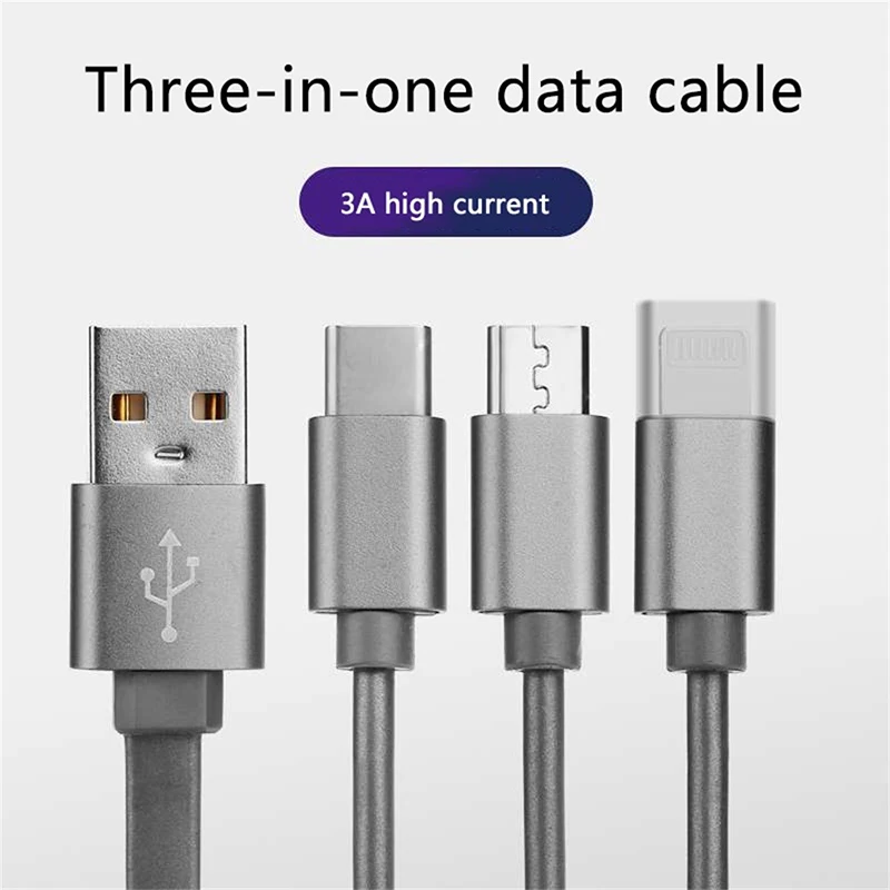 Выдвижной мульти портативный 3 в 1 usb зарядный кабель 3A Быстрый зарядный кабель для Apple IPhone Android Micro USB/type-C кабели