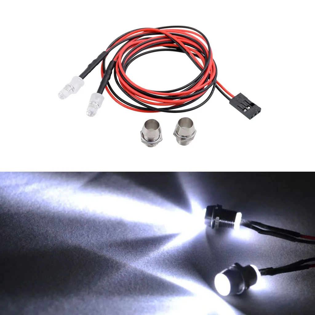 RC Car Lights 3-9V Light Set Headlight headlamps For 1/5 1/8 1/10 1/12 1/16  RC Model Car Truck Led - 2 White 5mm