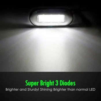 

White Marker Light 3LED 12V DC Shockproof 4pcs Stainless Steel Waterproof