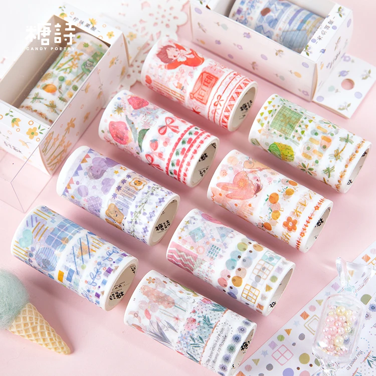 

Lovely Girls Collage Decorative Washi Tape Set Japanese Paper Stickers Scrapbooking Adhesive Washitape Label Kawaii stationery