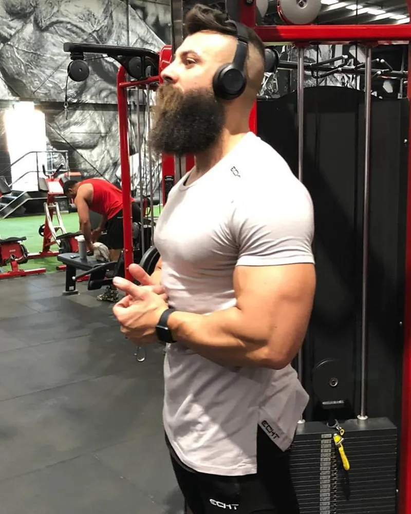 Wish сезон Muscle Brother Slim Fit Футболка мужская Спортивная Повседневная Фитнес Бег тренировка настраиваемый логотип светильник доска короткие Sle