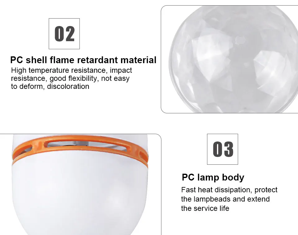 E27 RGB Lamp LED Bulb AC 85V-265V Auto Rotating 220V 110V  Christmas Colorful LEDs Lamp Party Effect LED Disco Magic Ball Lights (7)