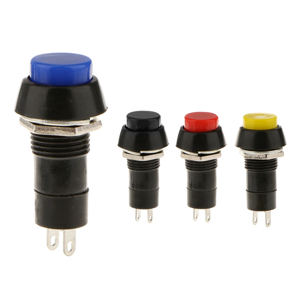 4 Pieces Assorted Color Momentary On/Off Horn Switch for Car Boat Marine Universal