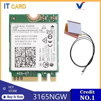 

Dual Band 2.4Ghz/5Ghz Intel Wireless-AC 3165 3165NGW Wifi Card 802.11ac 433Mbps Bluetooth 4.2 NGFF M.2 Wireless Card