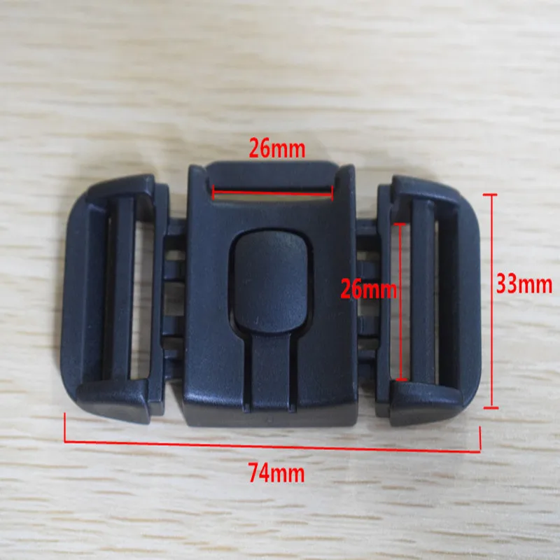 

Side-Release Buckles > 3 Point Harness Buckle - 1 inch Acetal. 3 point harness buckle with one easy center release button