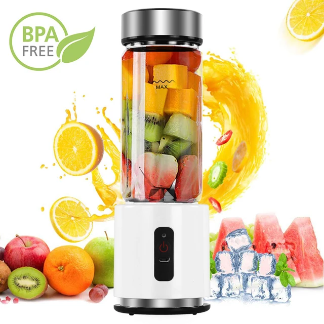 Bpa Free Usb Rechargeable Smoothie Blender Battery Personal 380ml Glass  Smoothie Blender Juicer Easy Small Portable Blender - Blenders - AliExpress