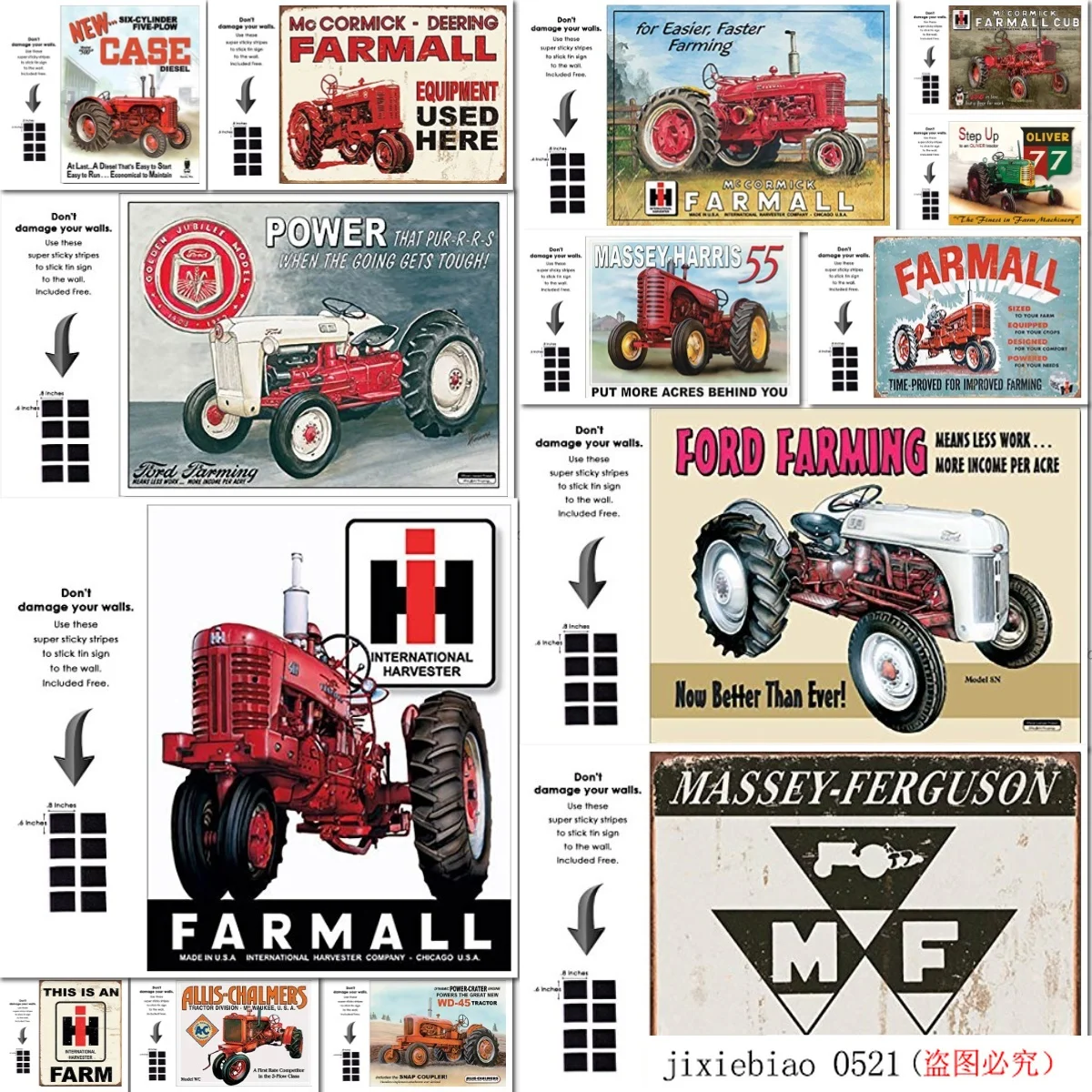 Massey Harris Sign Tractor Model 55 Farm Vintage Metal Advertising Tin New USA