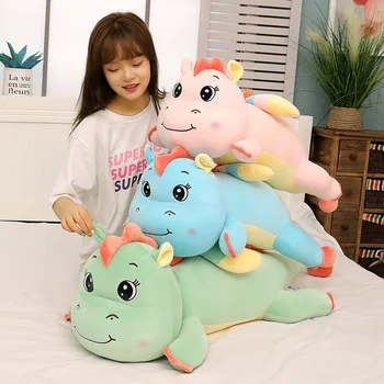 

95/115cm Big Size Long Lovely Dinosaur Plush Toy Soft Cartoon Animal Stuffed Doll Boyfriend Pillow Kids Girl Birthday Gift