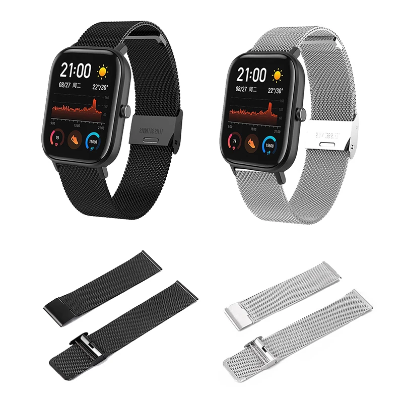 Для Huami Amazfit GTS Смарт-часы сменный ремешок для Amazfit GTS металлический сетчатый ремешок металлический ремешок для часов умные аксессуары