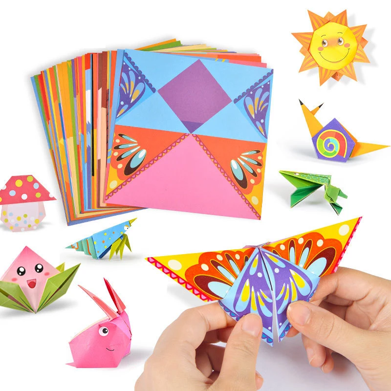 Kids Origami Kit 3D Cartoon Animal Origami Book Double Sided Origami Papers for Beginners School Craft Lessons Children DIY Toys