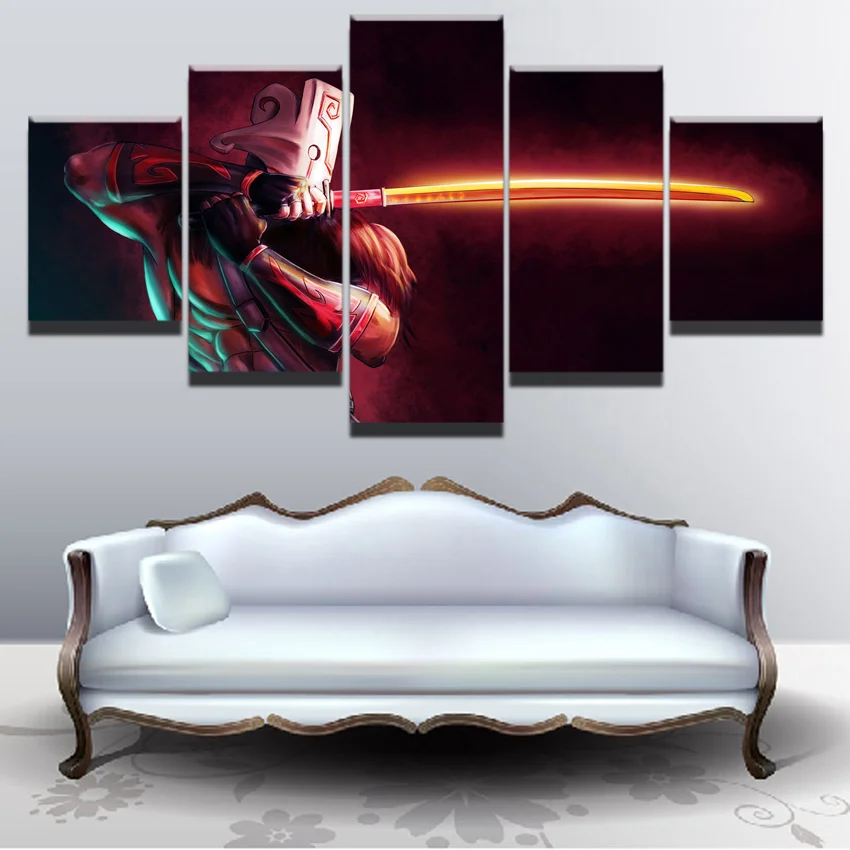 Modern Canvas Painting Game Poster 5 Pieces DOTA 2 Juggernaut Wall Art Home Decor Boys Room Printed