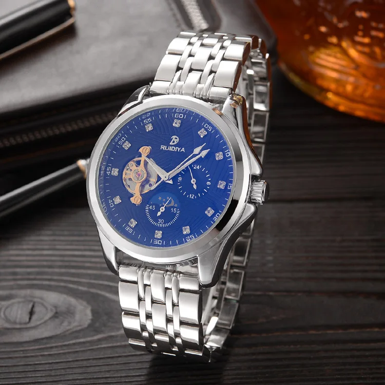 

Multi-functional Analog Watch Men Watch Color Changing Glass Symphony Clean Steel Watch Strap Folding Clasps