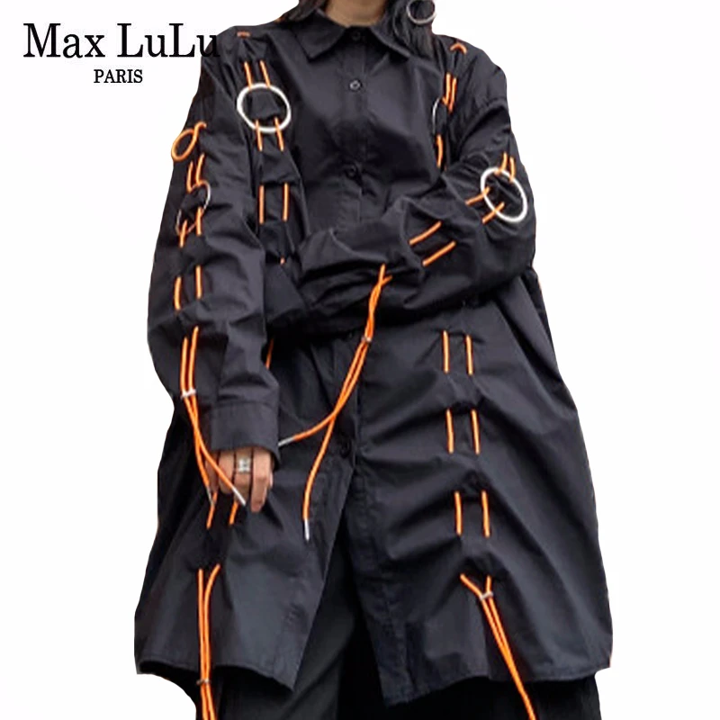 

Max LuLu 2020 New Spring Korean Fashion Designer Ladies Loose Tops Womens Punk Vintage Shirts Casual Female Streetwear Blouses