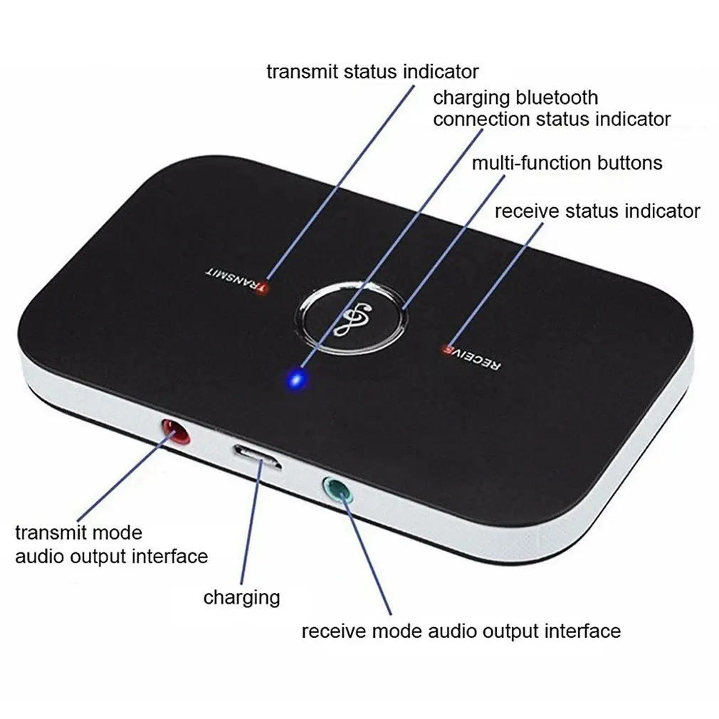 Bluetooth 5 0 Audio Transmitter Receiver 2 In 1 3 5mm Jack RCA Stereo Music Wireless Adapter For Car Headphone Speaker TV PC
