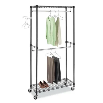 

Closet Organizer Garment Rack,Clothes Storage Hanger Shelf Heavy Duty Furniture ,35.4 x 17.7 x 70.9 inch