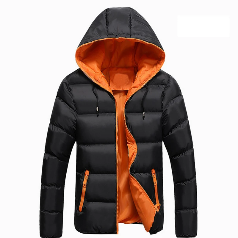 Зимнее теплое пальто с капюшоном темно-синего цвета, Мужская мягкая пуховая куртка с длинным рукавом, уличная утолщенная мужская зимняя куртка, большой размер 3XL 4XL
