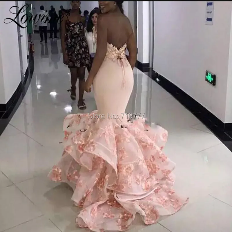 Robe De Soiree Розовый Русалка Вечерние платья Африканский Выпускной платье арабский, Ближний Восток женские свадебные вечерние платья Vestido