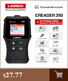Launch X431 Creader 319 CR3001 полный OBD2 OBDII считыватель кодов сканирующие инструменты OBD 2 CR319 автомобильный диагностический инструмент PK AD310 ELM327 сканер