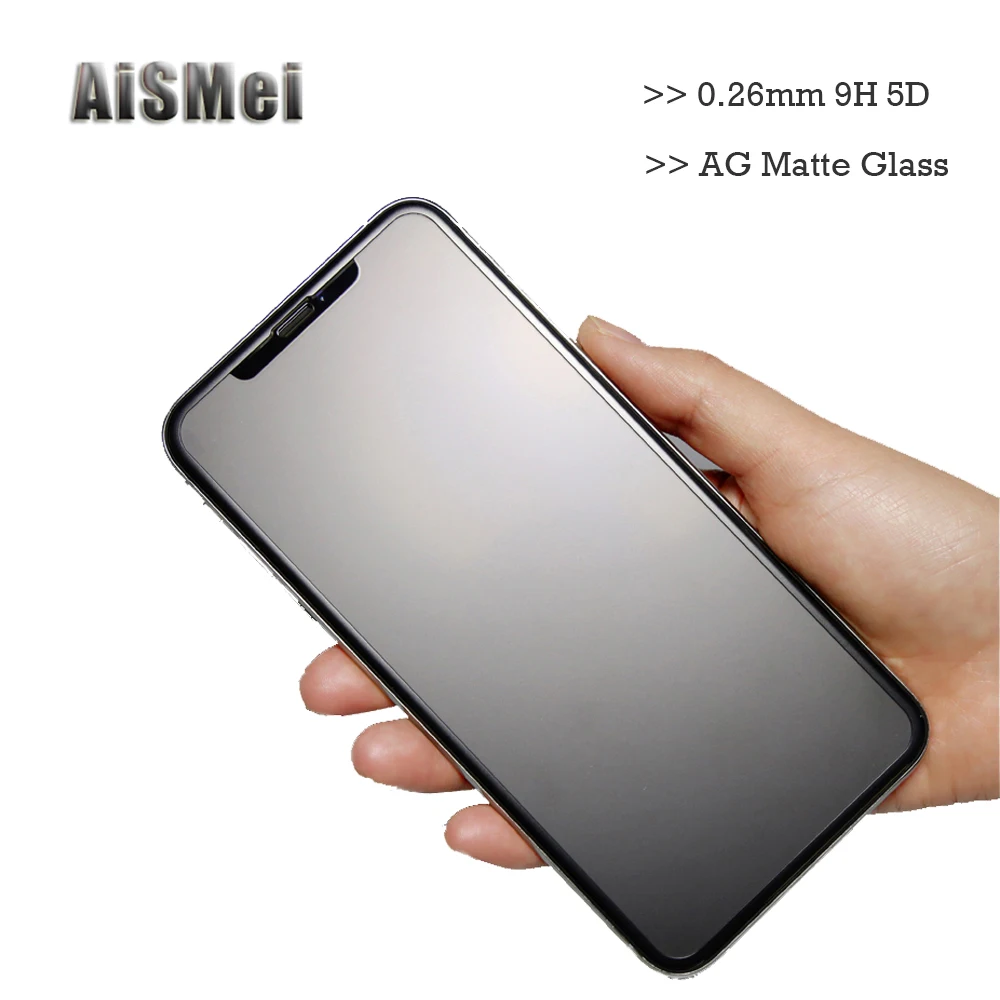 

AiSMei AG Matte Curved Edge Full Cover Glass on for iPhone XS MAX X XR Screen Protector FIlm on for iPhone 7 8 6s 6 Plus Glass