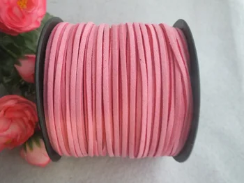 

2020 !! 3mm Fashion Natural DIY jewelry cord ,Pink Flat Suede Cord ,100meter/lot ,free shipping