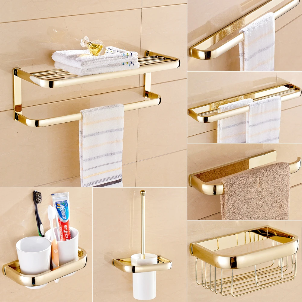 Brass Bathroom Accessories Set