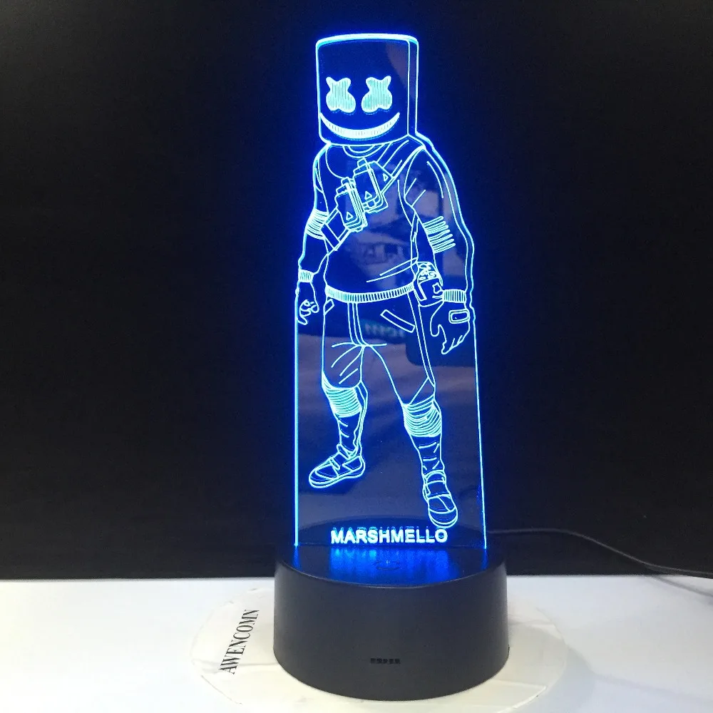 Marshmello Chris Comstock Doctom фигурка DJ Star 3D Led Новинка Ночной светильник детский домашний Декор Детский праздничный подарок дропшиппинг