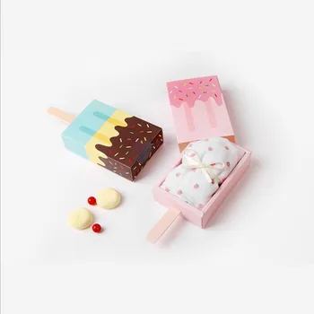 

30pcs 10.2x6.7x2.7cm Ice Cream shape Gift box Baby shower Birthday Party Candy box Wedding party Favor Box Cartoon Pull-out Tray