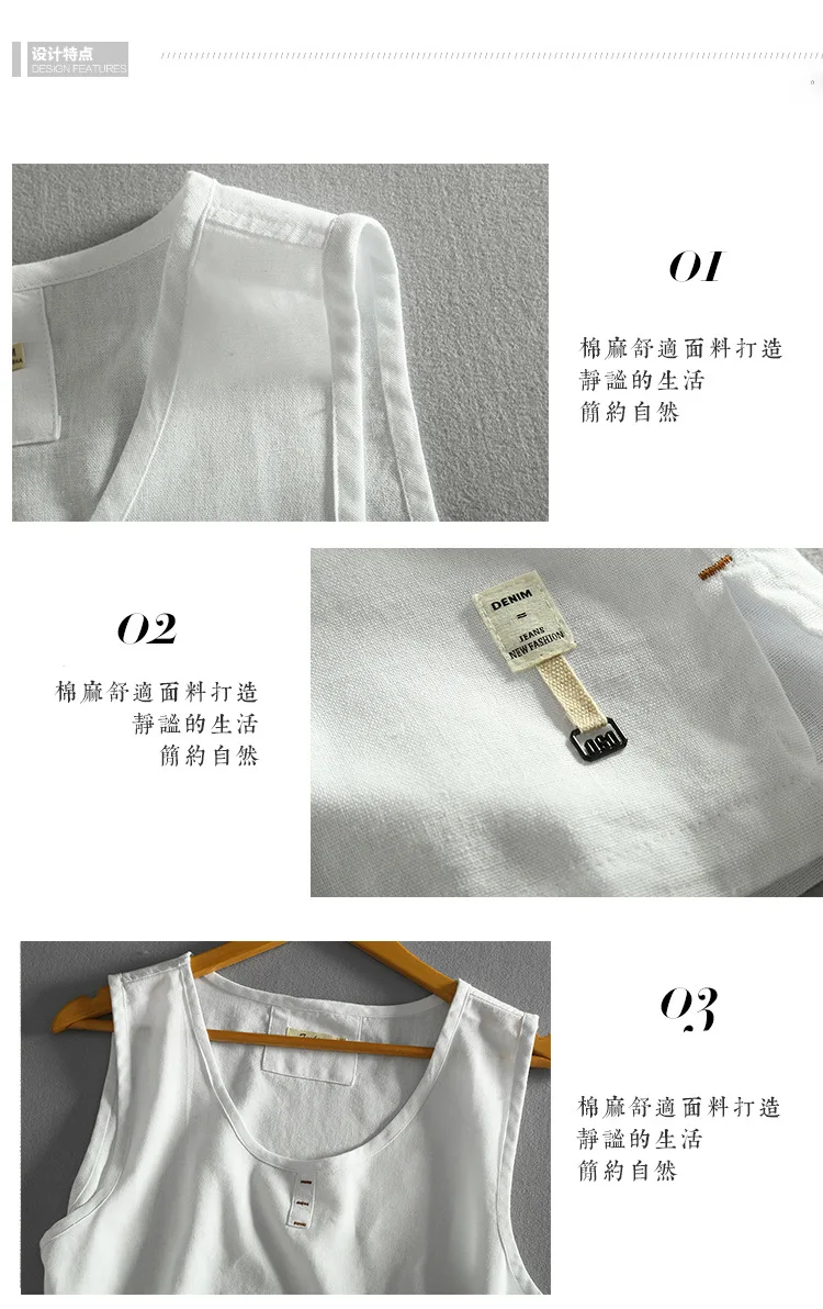 Ropa De Hombre летняя новая Мужская льняная майка повседневная спортивная майка без рукавов Молодежная Ретро Майка
