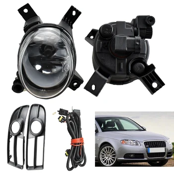 

Car Front Bumper Under Grille Fog Light Stand for A-udi A4 B7 Cabrio S-Line 2005/2006/2007/2008/2009 Halogen Lamp