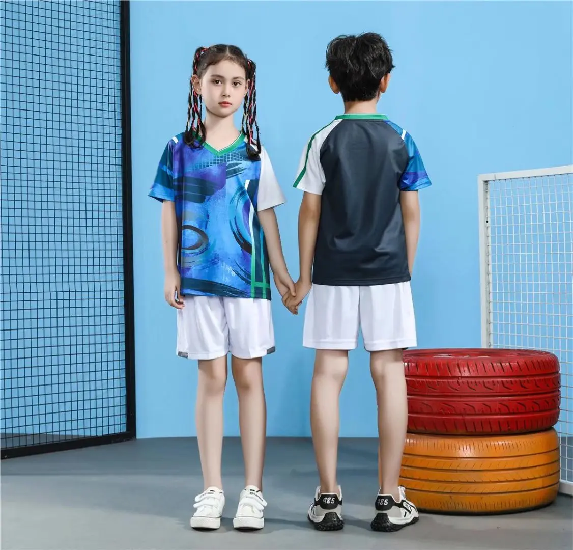 Sports Quick Dry Breathable Badminton Shirt,kids Girls and boys Table Tennis volleyball Team Game Running Training Polo T Shirts