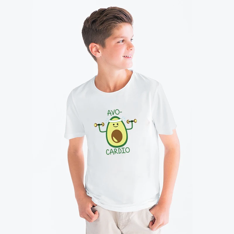 

Funny Avocado Print Child T Shirt White Short Sleeve Tops T-Shirt Boy Girl T-Shirt Baby Casual Summer Shirt 2~14 Years Camisetas