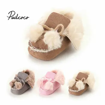 

Brand Fashion Solid Children Ankle Snow Boots Christmas Gift Winter Baby Pom Pom Fur Boots Boys Girls Warm Shoes Plus Cotton
