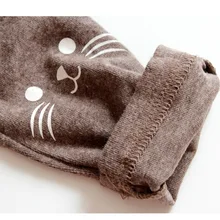 Милые леггинсы для маленьких детей; коллекция года; модные брюки для девочек в Корейском стиле с рисунком кота; штаны с открытым носком для маленьких девочек