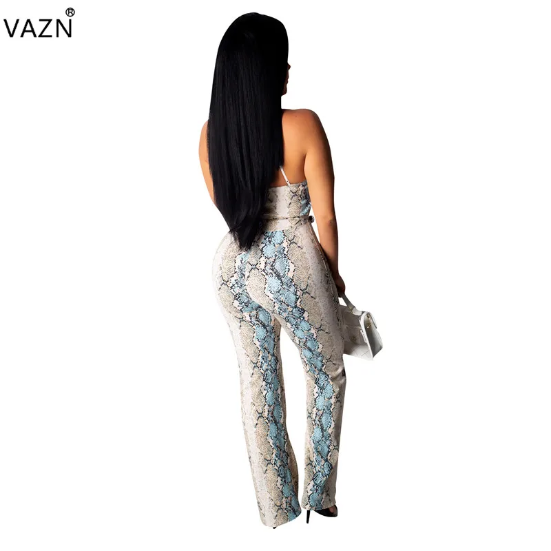 VAZN Новые Сексуальные вечерние модные новые женские комбинезоны, однотонные Комбинезоны на тонких бретельках, без рукавов, с вырезами, женские комбинезоны SD9094