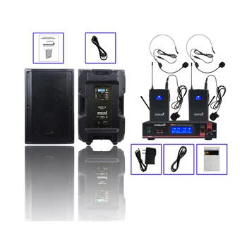 شراءSTARAUDIO 15 بوصة 4 أوم 4500 واط PA DJ DSP نشط المرحلة كاريوكي سماعة كهربائية نظام 2CH UHF سماعة لاسلكية ميكروفون SDSP-15