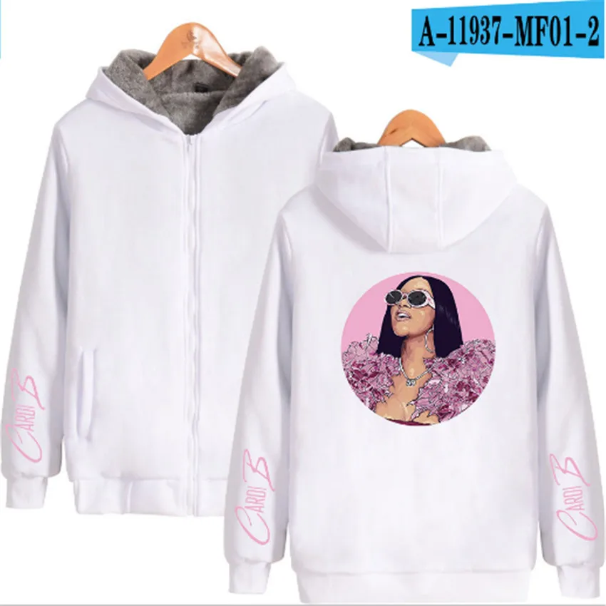 Cardi B модная уличная толстовка на молнии в стиле Харадзюку, хип-хоп Повседневная Популярная Милая крутая утепленная толстовка с капюшоном в стиле поп