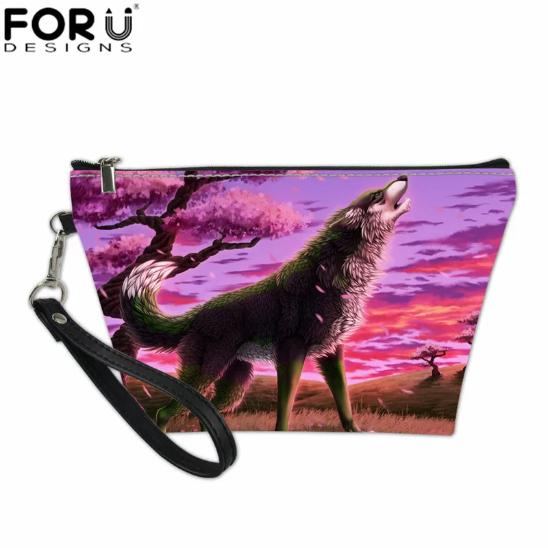 FORUDESIGNS/косметички для макияжа для женщин с принтом волка, косметички женский макияж, сумка для туалетных принадлежностей, многофункциональная сумочка - Цвет: L571Z8