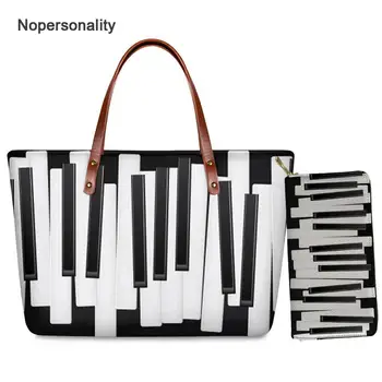 

Nopersonality Fashion Music Notes Print Women Handbags Casual Waterproof Travel Tote Bags Femme Shoulder Bag Top-handle Bags