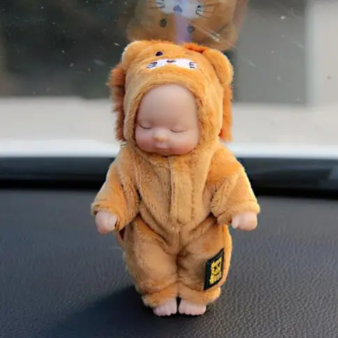 Cute Cartoon Baby Sleeping Doll Keychain PVC Lovely Vinyl Dolls Car Keyring Women Key Holder Gift Child Toy 23