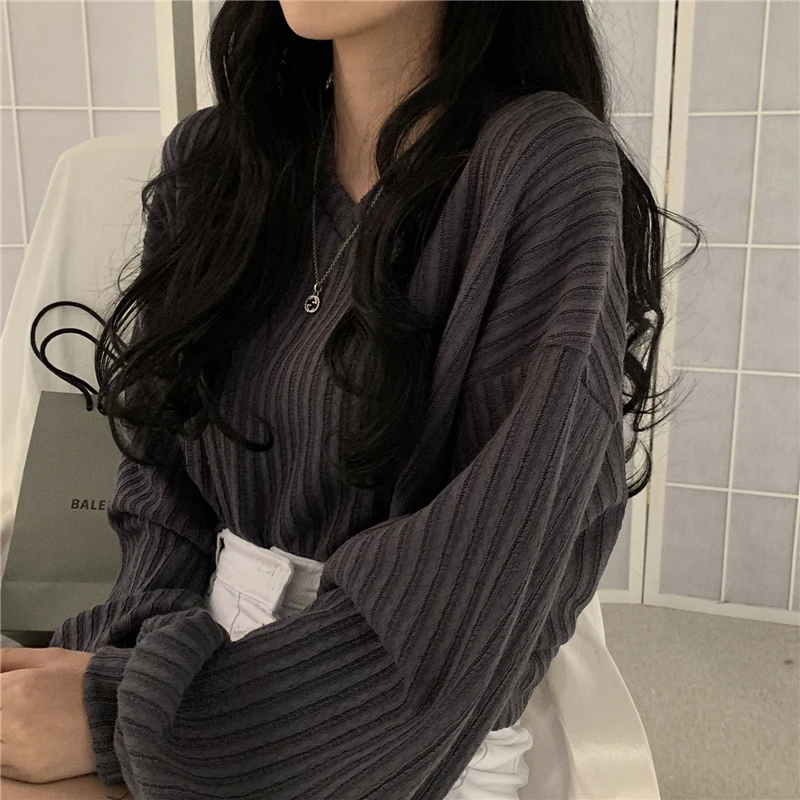 

2020 Hot Winter Sweater for Ladies Elegant Simple Solid Hot Winter Sweater O-neck All-match Loose Sweater Sweet Loose Top 2020