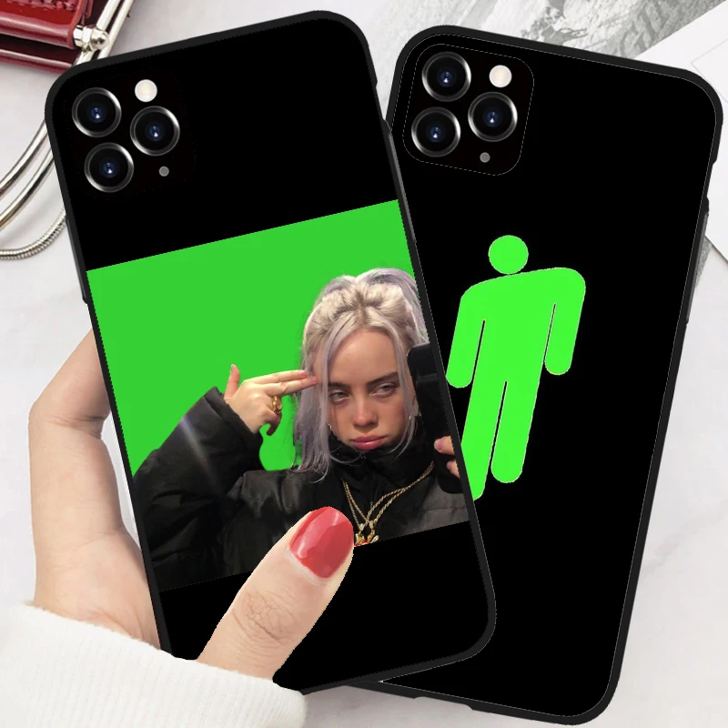 

Billie Eilish Khalid Lovely hot singer soft TPU Phone Case For iPhones 7 7Plus 6S 8 Plus 11 11PRO XS MAX XR SE2020 Black Cover