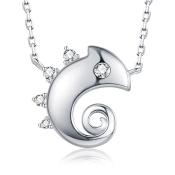

Strollgirl New Arrival 100% 925 sterling silver Cute Animal Chameleon Necklace Authentic Women Sterling Silver Necklace Jewelry