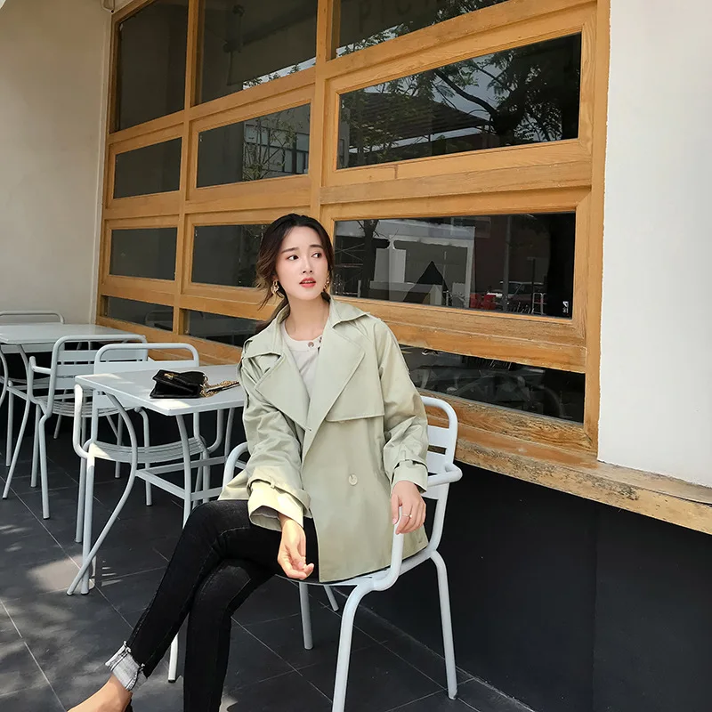 

Autumn And Winter Clothing Short-height Trench Coat Women's Short 2019 New Style Spring And Autumn Korean-style CHIC Fashion Hun